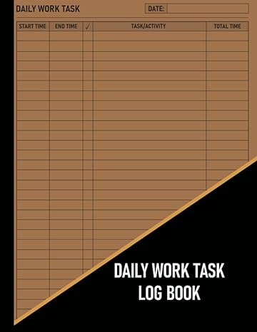 daily work task log book work hours log employee time log in and out sheet daily work task log book for small