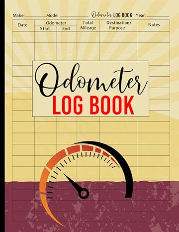 odometer log book mileage tracker to record and track daily mileage for vehicle small business or personal