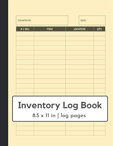 inventory log book and tracker a large inventory log and inventory tracker notebook for business 8 5 x 11 in