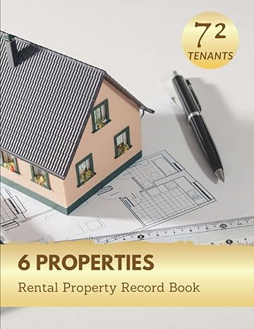 6 properties rental property record book with 72 tenant records rental ledger log book to record income