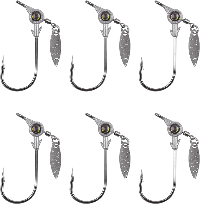 ‎agool jig heads fishing hooks kit 15/20pcs crappie jig heads underspin 1/8oz  ‎agool b0b5qt7p7y