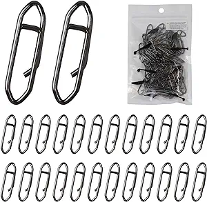 generic mafimoea 60 pack high strength fishing snaps fishing power clips stainless steel connector 