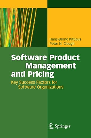 software product management and pricing key success factors for software organizations 1st edition hans-bernd