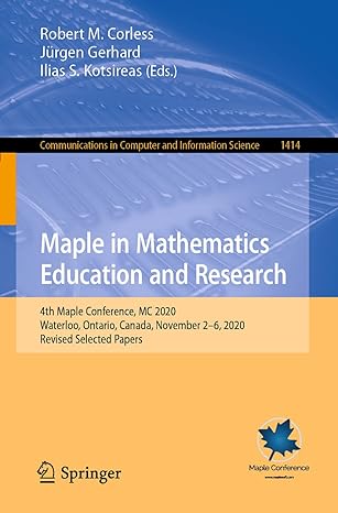 maple in mathematics education and research  maple conference mc 2020 waterloo ontario canada november 2 6