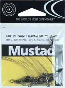 mustad diamond eye swivel fishing equipment size 8 pack of 10  ?mustad b003cujq14