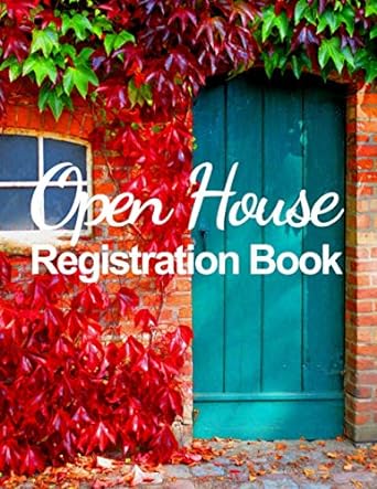 open house registration book open house visitor registration for real estate business registry and log book