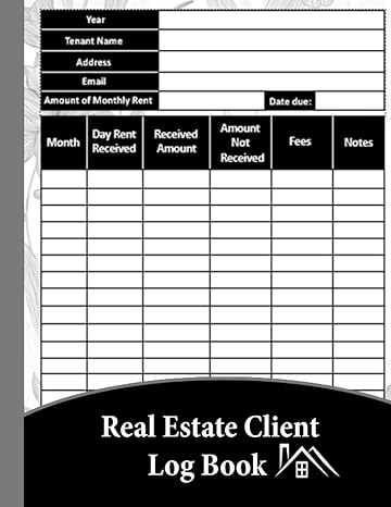real estate client log book tracker and organizer for real estate agents to record client and property