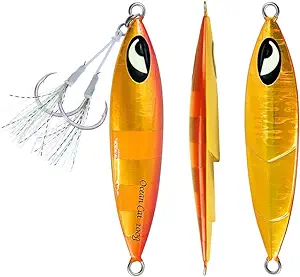 ocean cat 1 pc slow fall pitch lead metal flat fishing jigs lures sinking vertical jigging for saltwater 