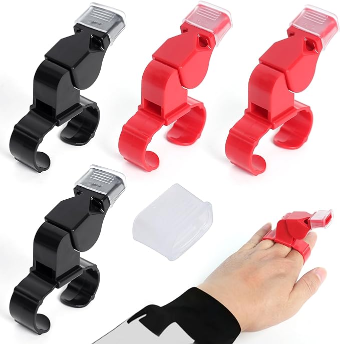 vefungyan 4pcs finger grip referee whistle hand held coach sleeve for hockey football soccer  ?vefungyan