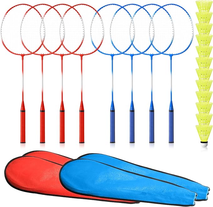 ‎woanger 8 pieces badminton rackets set with 12 badminton 4 carrying bag shuttlecocks  ‎woanger b0bsflhtjr
