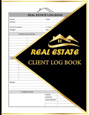 real estate client log book simple strategy for managing client names contact information property needs and