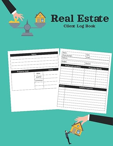 real estate client log book prospects logbook and notebook for the real estate professional customer