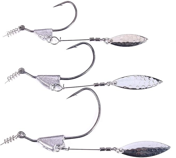 ?jiatai fishing keel weighted swimbait hooks with blade attachment fishing lures for freshwater 5 pcs/pack 