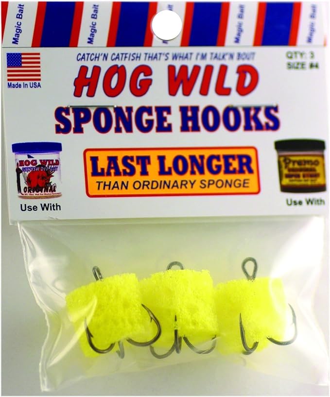 magic 21 48 treble hog wild sponge hooks yellow  ‎magic b003zz8e9g