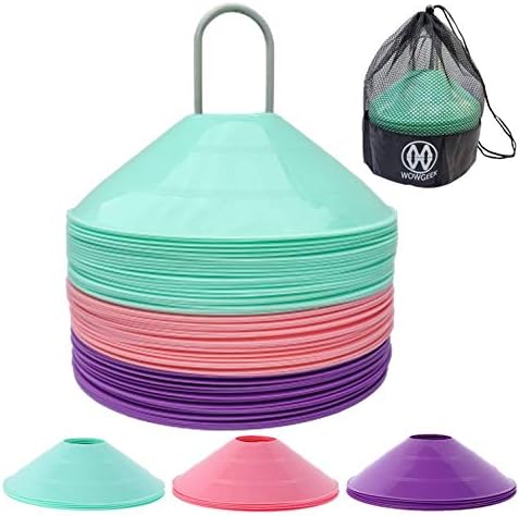 wowgeek thicker disc cones agility soccer cones with carry bag and holder for training football  ‎wowgeek