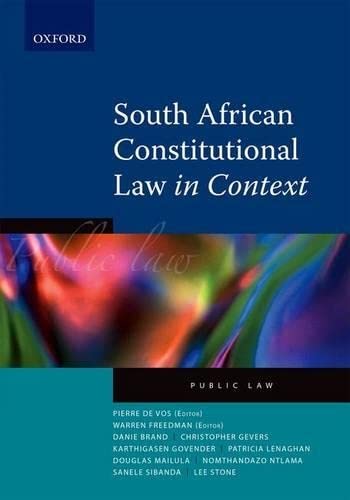 south african constitutional law in context 1st edition danie brand , christopher gevers , karthigasen