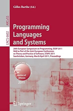 programming languages and systems 20th european symposium on programming esop 2011 held as part of the joint