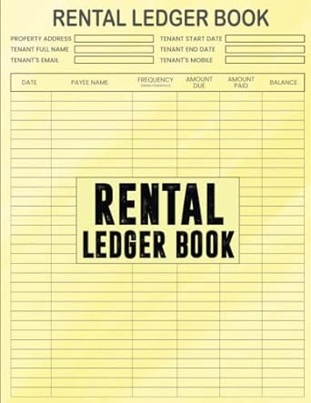 rental ledger book rental income and expenses tracker organizer log book rental property record book income