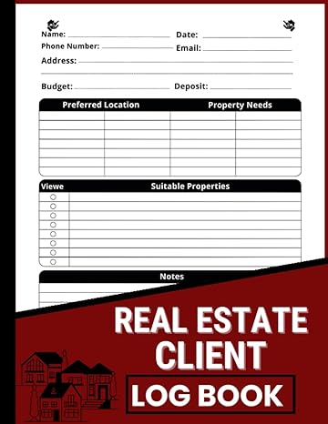 real estate client log book client portfolio management book for realtors real estate agents to track