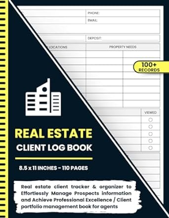 real estate client log book real estate client tracker and organizer to effortlessly manage prospects