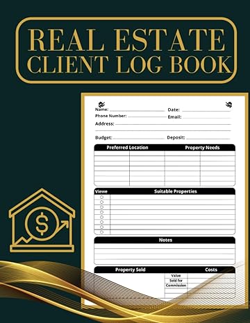 real estate client log book real estate client portfolio management organize transactions record book real
