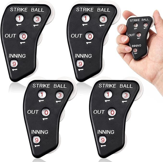 Pecmer 4 Dial Umpire Indicator Umpire Accessories Set Baseball Counter Clicker