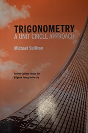 trigonometry a unit circle approach 2nd edition michael sullivan 1256932728, 978-1256932727