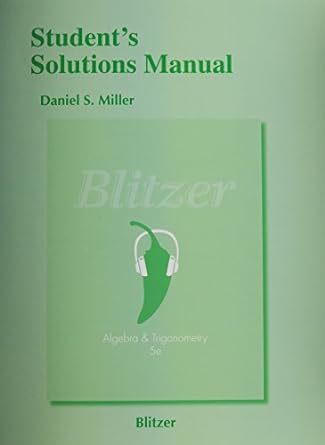 students solutions manual for algebra and trigonometry 5th edition robert f. blitzer 0321837363,
