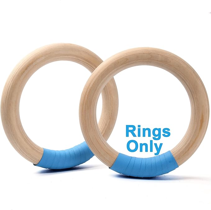 yoelvn wood gymnastic rings with adjustable suspension 15ft olympic rings 32/28mm heavy duty 1543/992lbs 