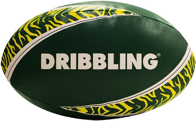 dribbling by sportcom training rugby ball official size 5 hand-stitched standard adhesive grip  ‎drb