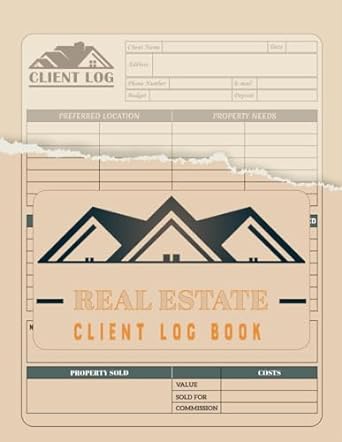 real estate client log book customer portfolio management planner client portfolio organizer and appointment