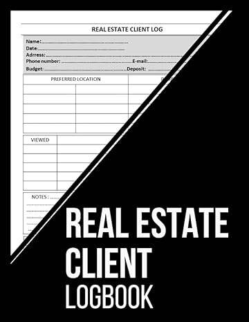 real estate client log book tracker and organizer for agents record transactions and accomplishments for
