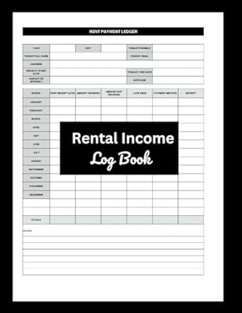 rental income log book simple rent ledger for landlords i rental income record book 1st edition fbm tracker