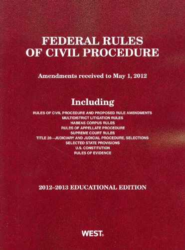 federal rules of civil procedure 2013 edition west law school 0314949860, 9780314949868