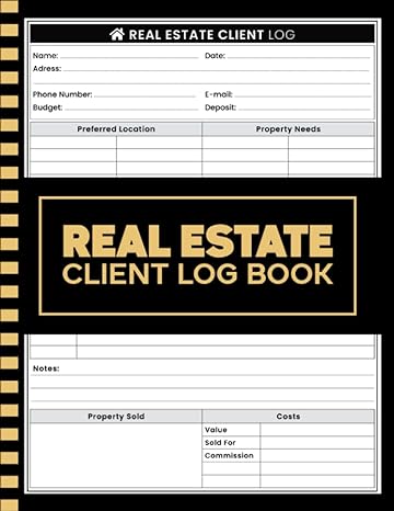 real estate client log book real estate client portfolio management book quick and easy way to record and