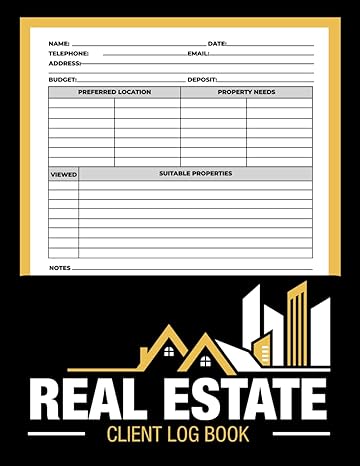 real estate client log book realtors client portfolio management organizer and appointment tracker journal