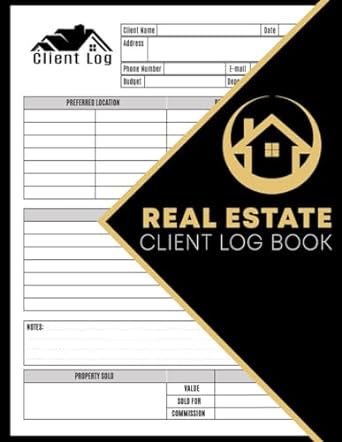real estate client log book keep track of every detail potencial client information property viewed