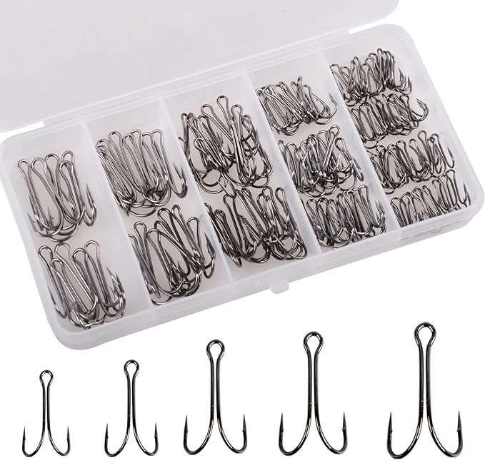 ‎jshanmei fishing double hook kit frog hooks classic high carbon steel for saltwater freshwater 