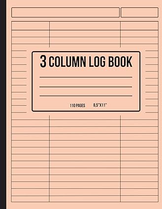 3 column log book 110 paces 8 5x11 1st edition passal books b0cm9rrdf3