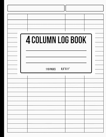 4 column log book 110 pages 8 5 x11 1st edition passal books b0cm9tn1d4