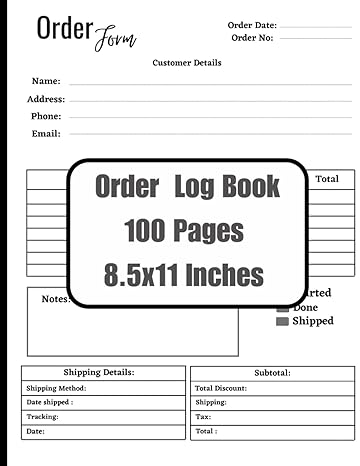 order log book 100 pages 8 5x11 inches 1st edition badr bouinid publishing b0cmhp5lys