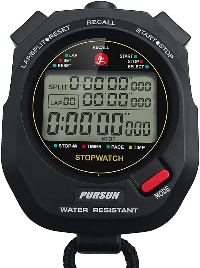 junsd professional stopwatch timer for sports 100 lap digital sports with countdown timer 100 lap memory 0