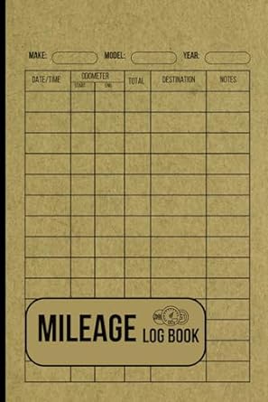 mileage logbook car log book to record odometer trips dates notes and mileage totals 1st edition sherri penny