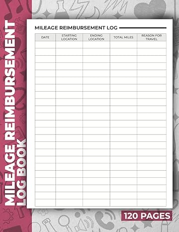 mileage reimbursement log book 120 pages 1st edition ahmed zaggoudi b0cnh3l5k1