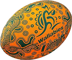 gilbert australia wallabies indigenous rugby ball supporter size 5 officially licensed  ‎gilbert b0blqw8z84