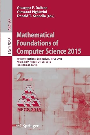 mathematical foundations of computer science 2015 40th international symposium mfcs 2015 proceedings part il