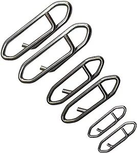 Unclesportinfof 50 Pcs Fishing Clips Stainless Steel Strength Fast Snap Clip Connector For Freshwater Saltwater