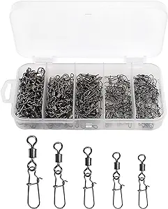 facikono fishing swivels snaps set rolling bearing with duo lock snap connector saltwater freshwater 