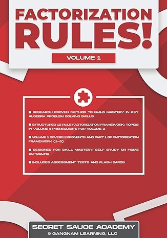 factorization rules volume 1 1st edition gangnam learning 979-8653856068