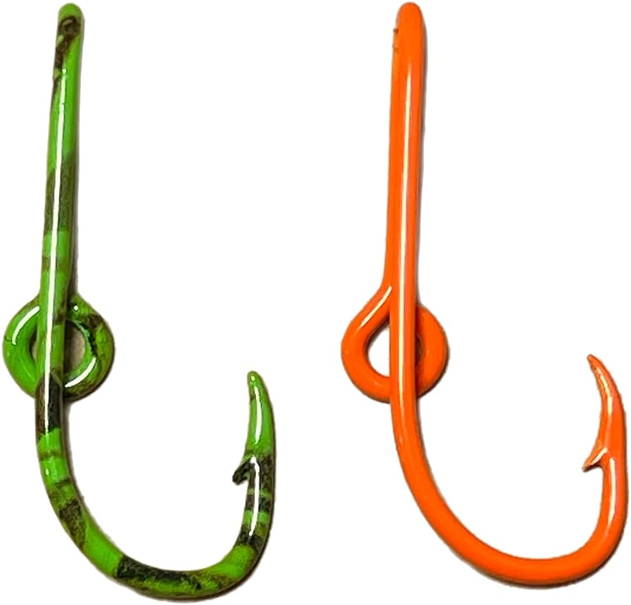 ‎bt outdoors custom colored eagle claw hat fish hooks for cap set of two size ‎5/0  ‎bt outdoors